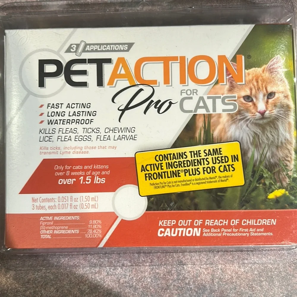Pet action for cats over 1.5 lbs 15 doses.